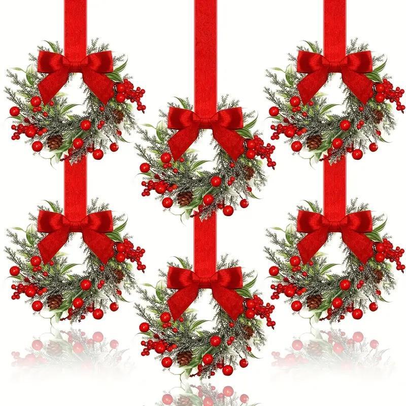 HollyCharm® 6-Pack Wreaths