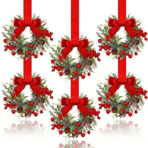 HollyCharm® 6-Pack Wreaths