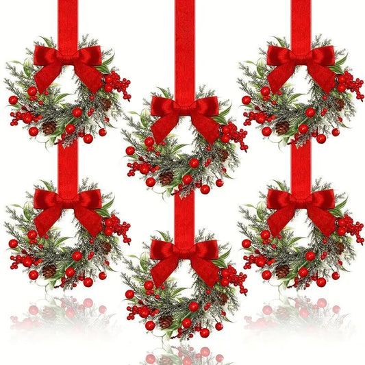 HollyCharm® 6-Pack Wreaths